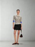 Dpercent Side-Zip Two-Way Vintage-Textured Waist Skirt-Pants A-Line Skirt
