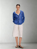 Dpercent Striped Patchwork Cashew-Print Henley-Neck One-Piece Slit T-Shirt with Cap Sleeves