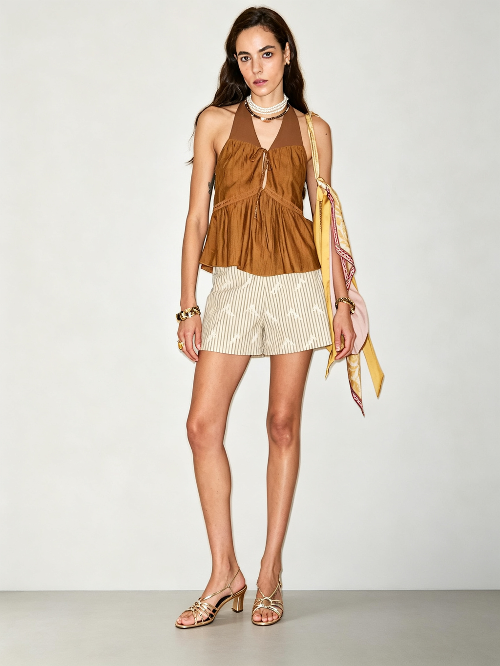 Gypsy Wanderlust Neck-Wear Top: A Stylish, Niche-Market, Lightweight Patchwork Spaghetti-Strap Top