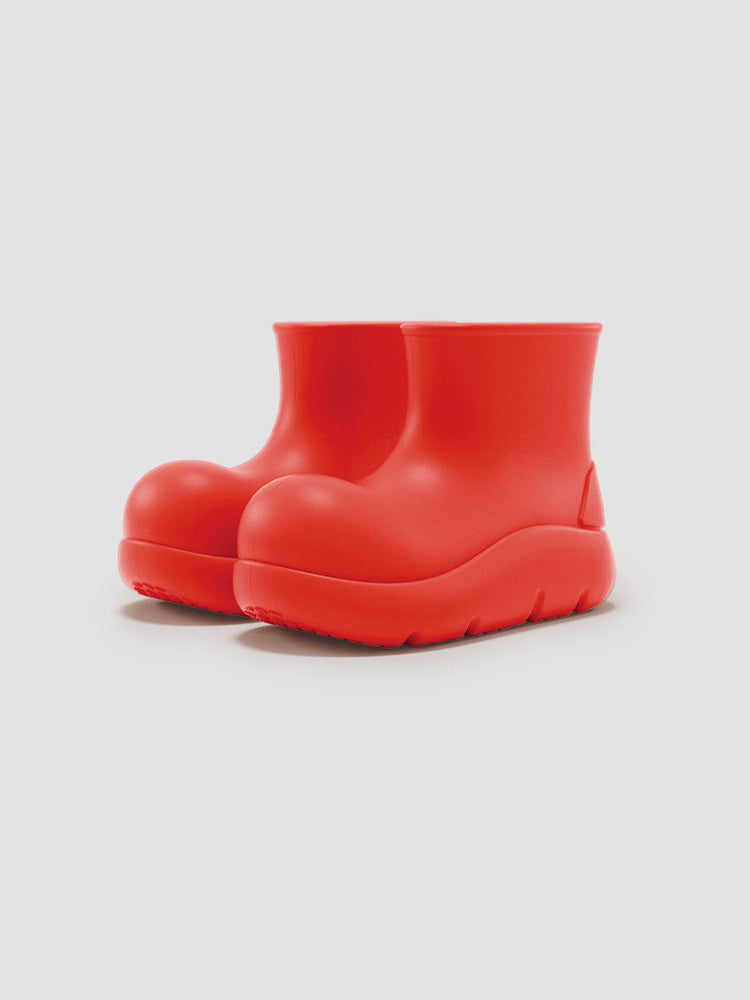 BEYS Waterproof Thick-Sole Ankle Boots — short red