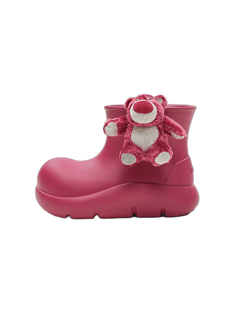 BEYS Waterproof Thick-Sole Ankle Boots — short strawberry bear
