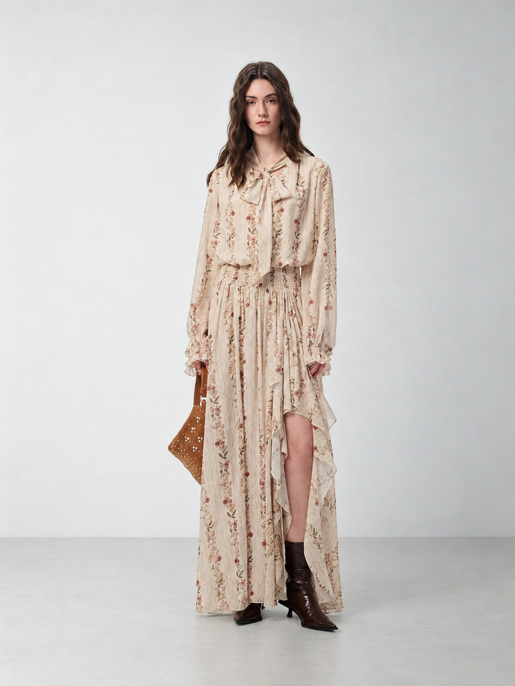 SHROENRO Bohemian Floral Maxi Dress — natural studio lead image