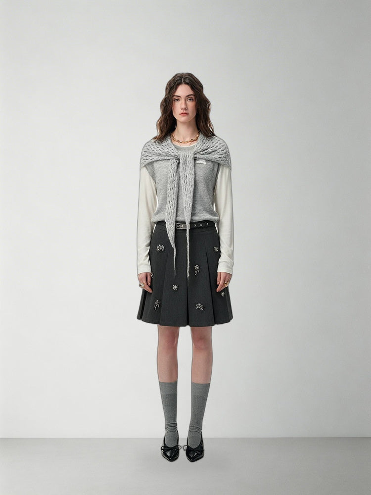 SHROENRO Layered Knit Three-Piece Set — natural studio lead image