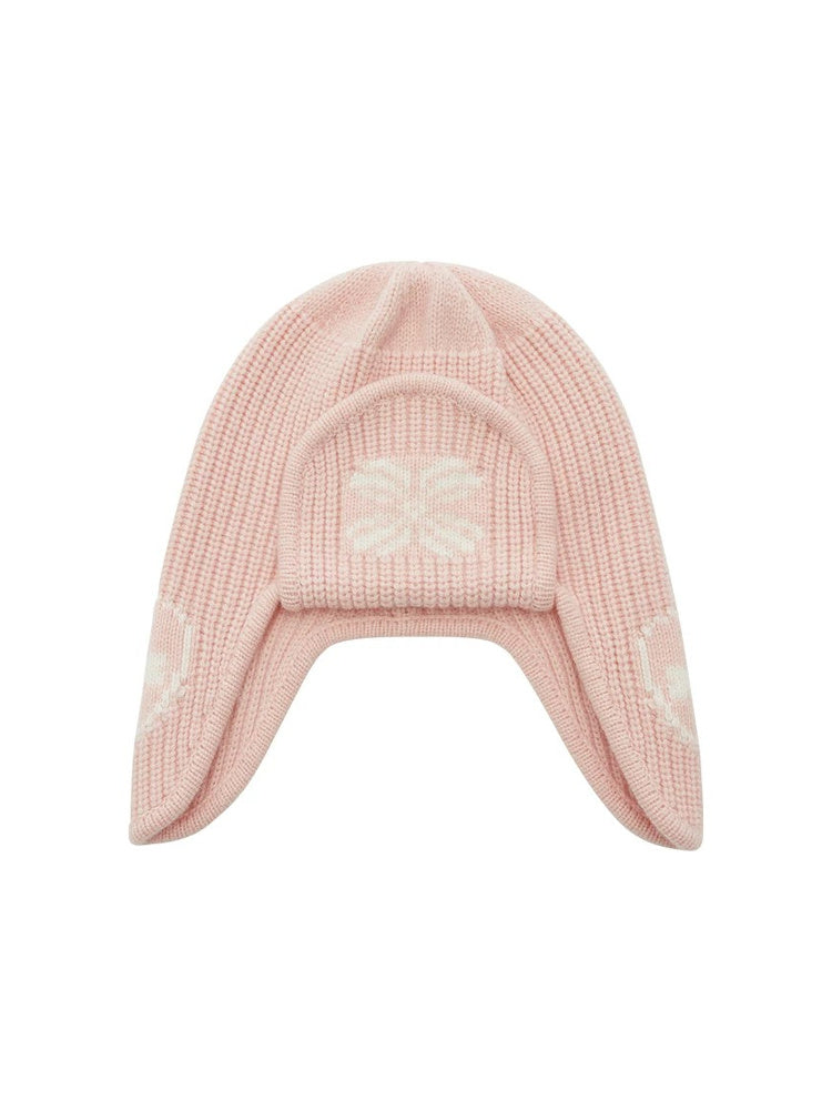 TOKOKKINO Soft Pink Knit Earflap Beanie
