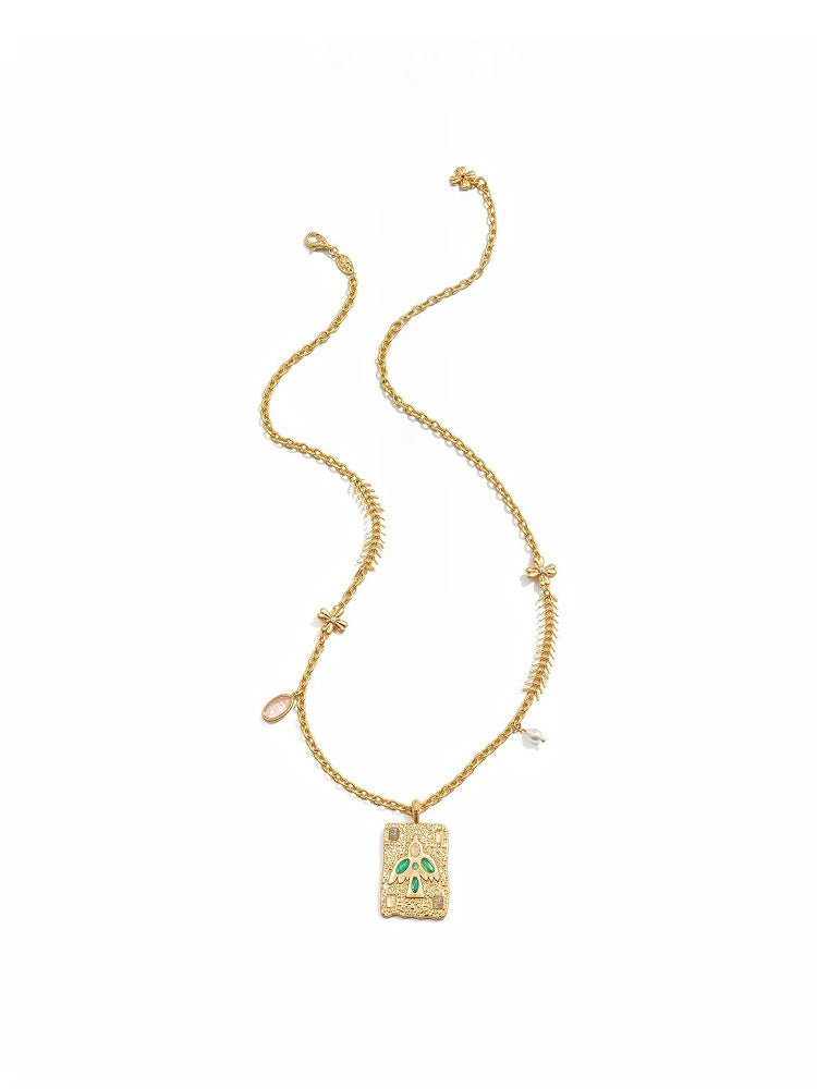 TOKOKKINO Escaping Bird Gem-Set Pendant Necklace