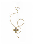 TOKOKKINO Deep Sea Lapis Lazuli Floral Pendant Necklace