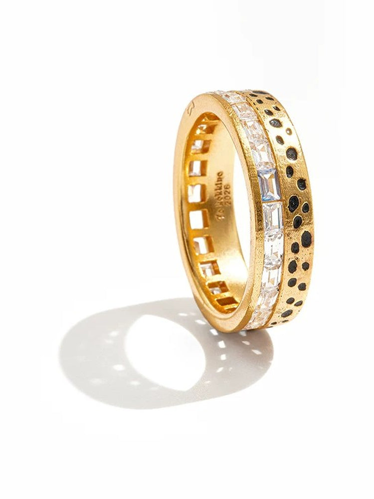 TOKOKKINO Two-Tone Gold and Black Ring
