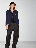 TOKOKKINO Navy Button Cropped Jacket