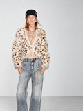 TOKOKKINO Leopard Knit Cardigan