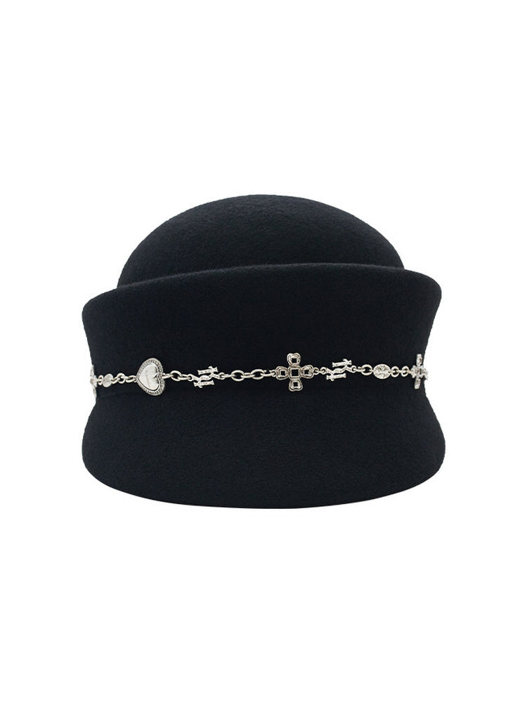 TOKOKKINO Nightingale Medal Jeweled Rolled-Brim Hat