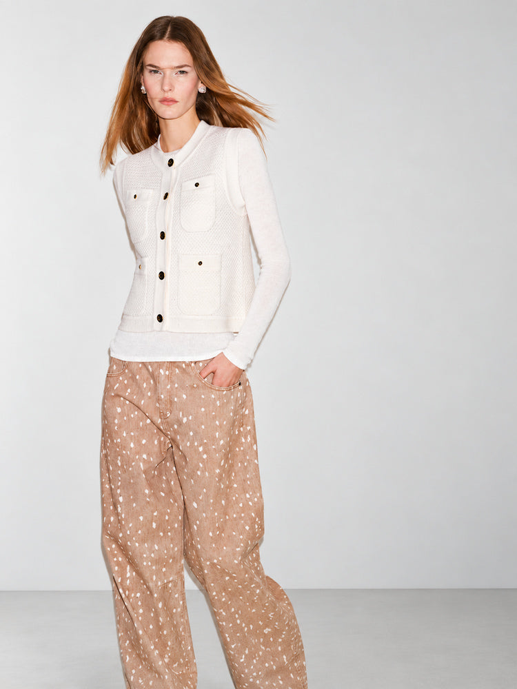 TOKOKKINO Leave a Moon Rib-Knit Vest