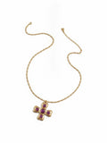 TOKOKKINO Purple Cross Pendant Necklace