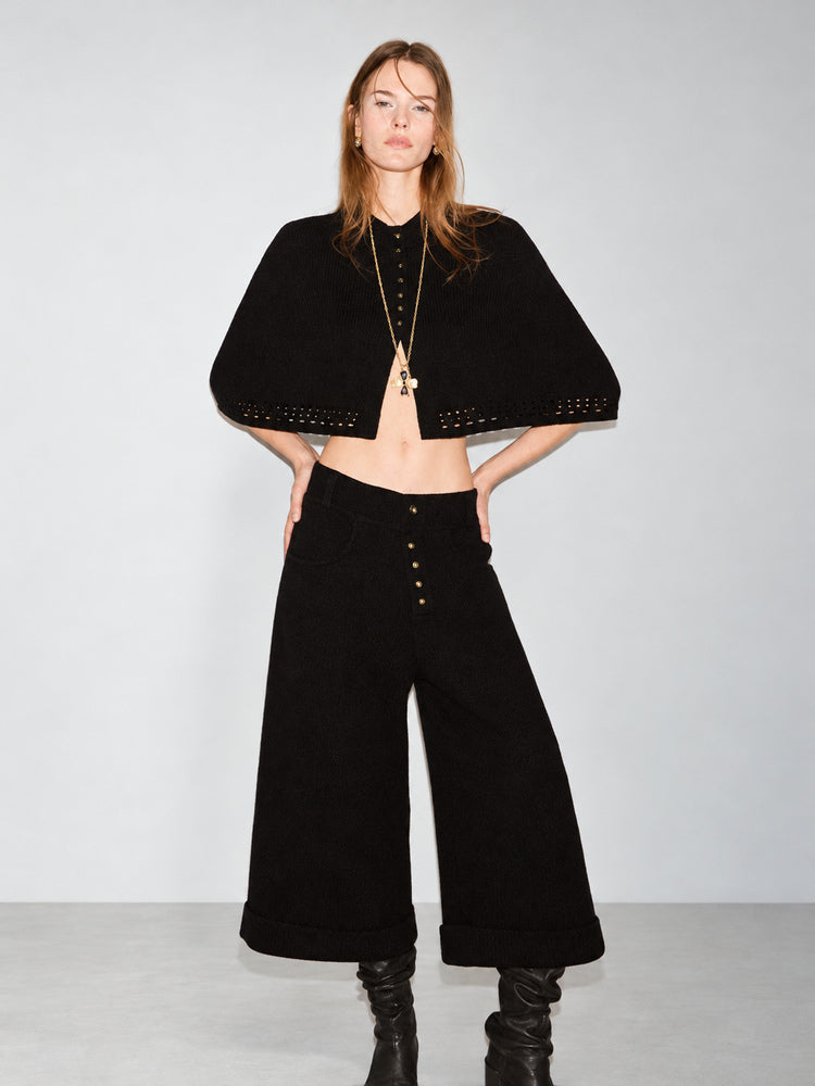 TOKOKKINO Duet Knit Cape and Culottes Separates