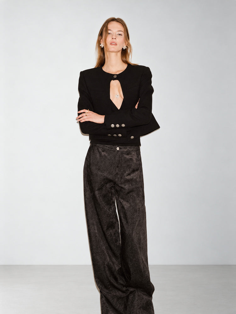 TOKOKKINO Moonlight Pause Cutout Cropped Jacket