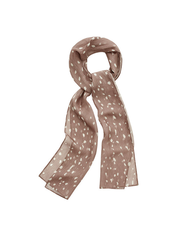 TOKOKKINO Caramel Moon Printed Silk Scarf Small