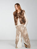 TOKOKKINO Brown Faux-Fur Pocket Vest