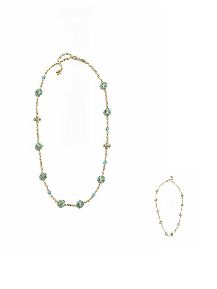 TOKOKKINO Yellow and Turquoise Bead Necklace