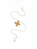 TOKOKKINO Pearl Bed Floral Pendant Beaded Necklace