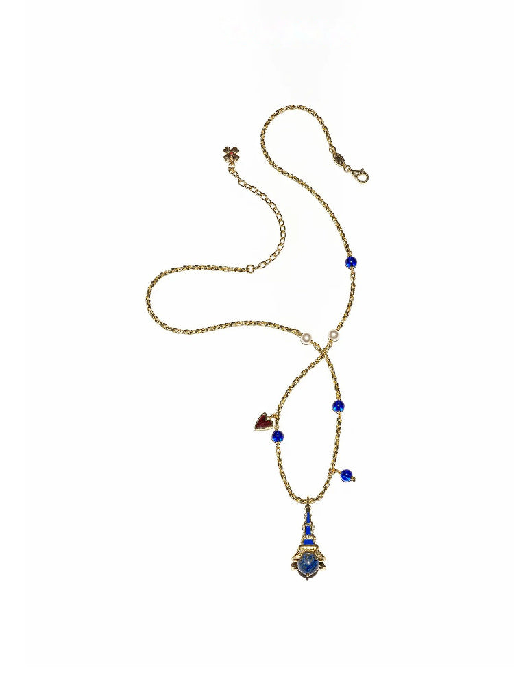 TOKOKKINO Blue Stone Pendant Necklace