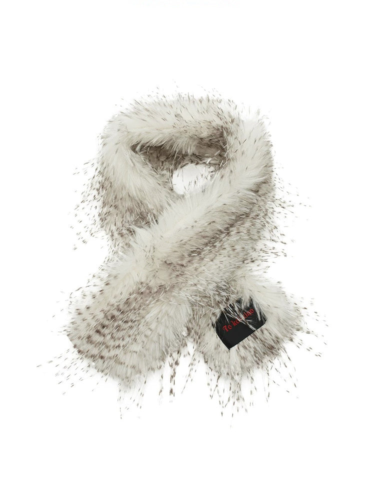 TOKOKKINO Snowfield Fox White Faux-Fur Scarf