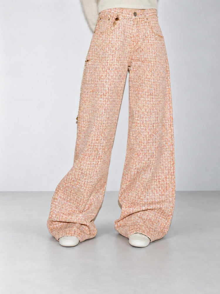 TOKOKKINO Orange Note Peach Wide-Leg Pants