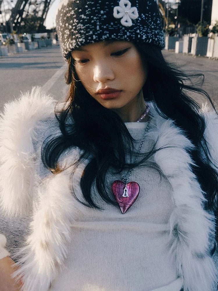 TOKOKKINO Gray and Black Knit Beanie