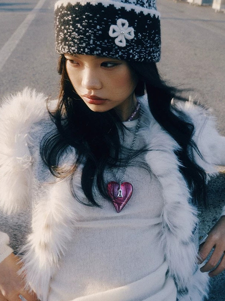 TOKOKKINO Silver Pink-Heart Pendant Necklace