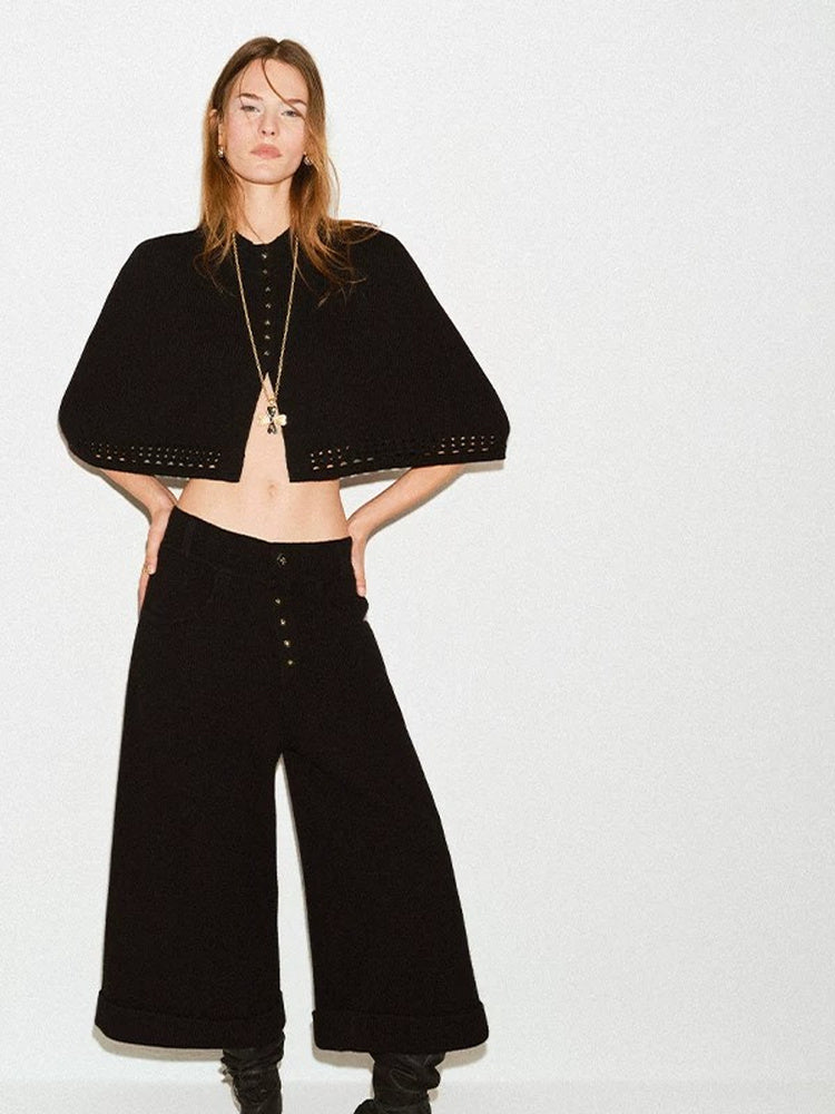 TOKOKKINO Duet Knit Cape and Culottes Separates