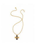 TOKOKKINO Black Swan Enamel Bow Floral Necklace