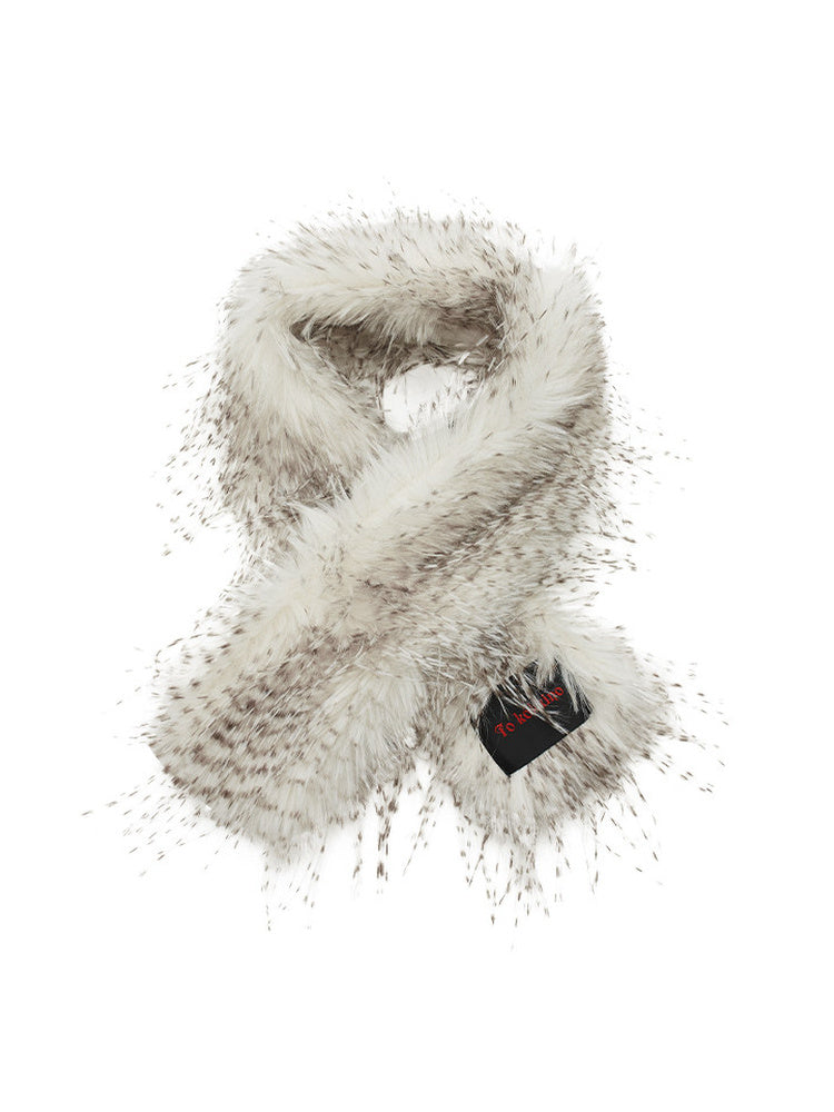 TOKOKKINO Snowfield Fox White Faux-Fur Scarf