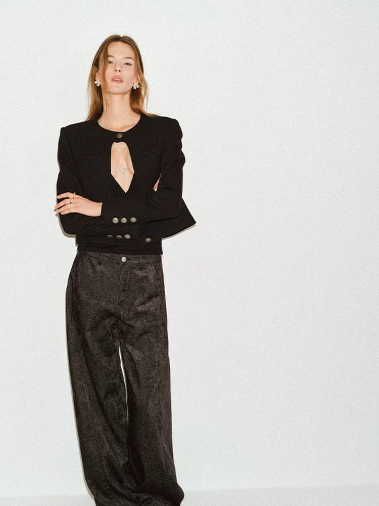 TOKOKKINO Moonlight Pause Cutout Cropped Jacket