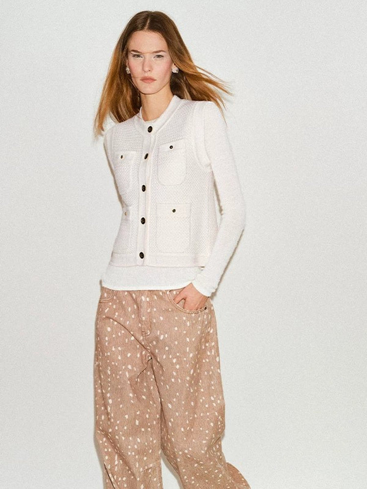 TOKOKKINO Leave a Moon Rib-Knit Vest