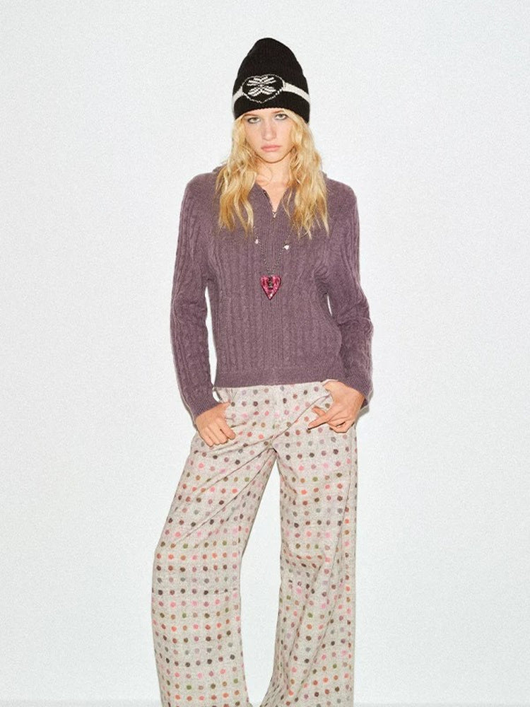 TOKOKKINO Eve of Elopement Cable-Knit Hooded Pullover