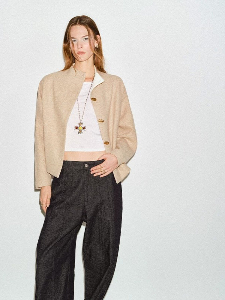 TOKOKKINO As Usual Stand-Collar Wool Jacket