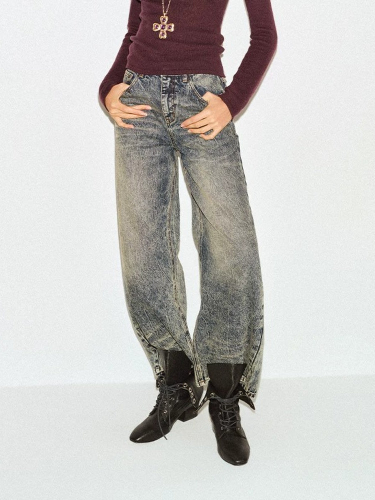 TOKOKKINO Washed Wide-Leg Jeans