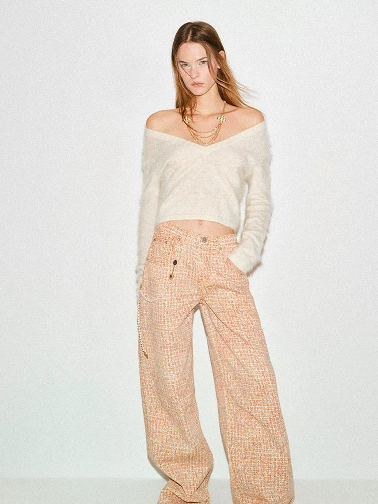 TOKOKKINO Orange Note Peach Wide-Leg Pants