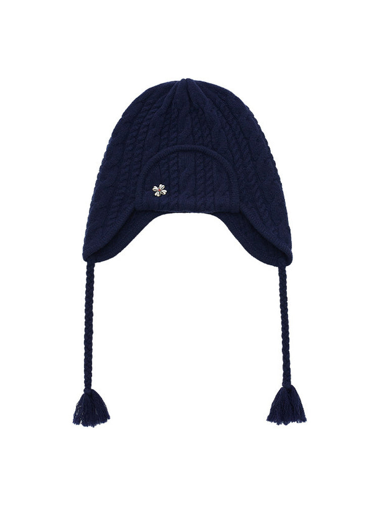 TOKOKKINO Navy Knit Earflap Beanie