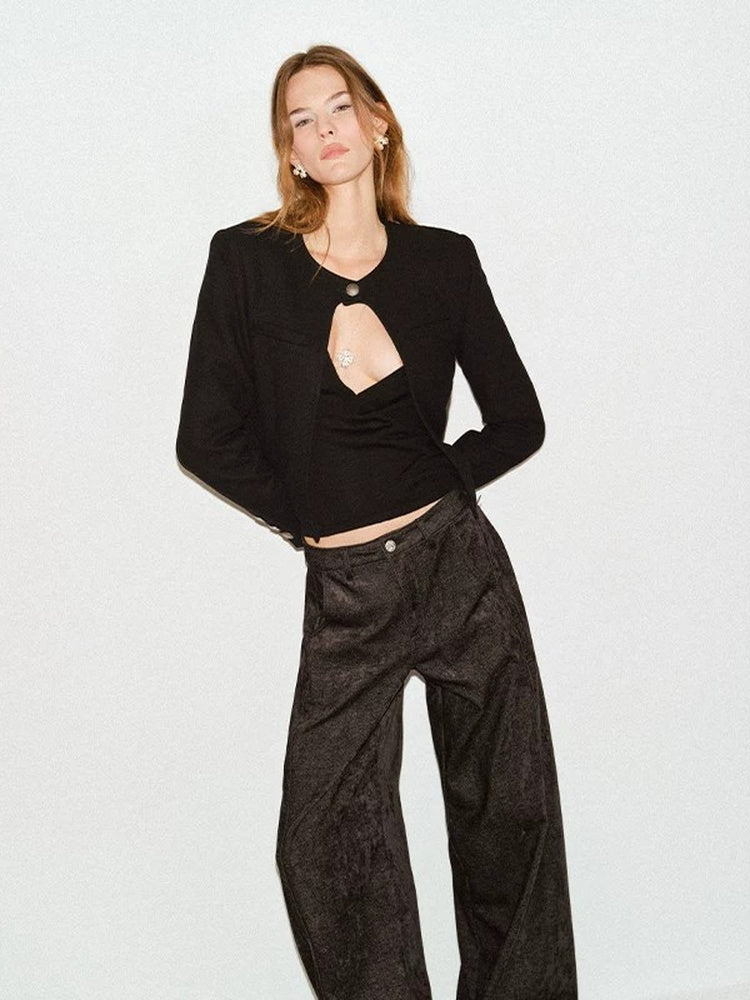 TOKOKKINO Moonlight Pause Cutout Cropped Jacket