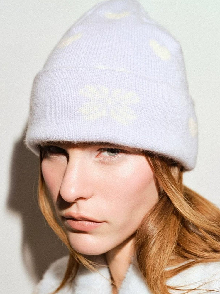 TOKOKKINO Powder Blue Heart Knit Beanie