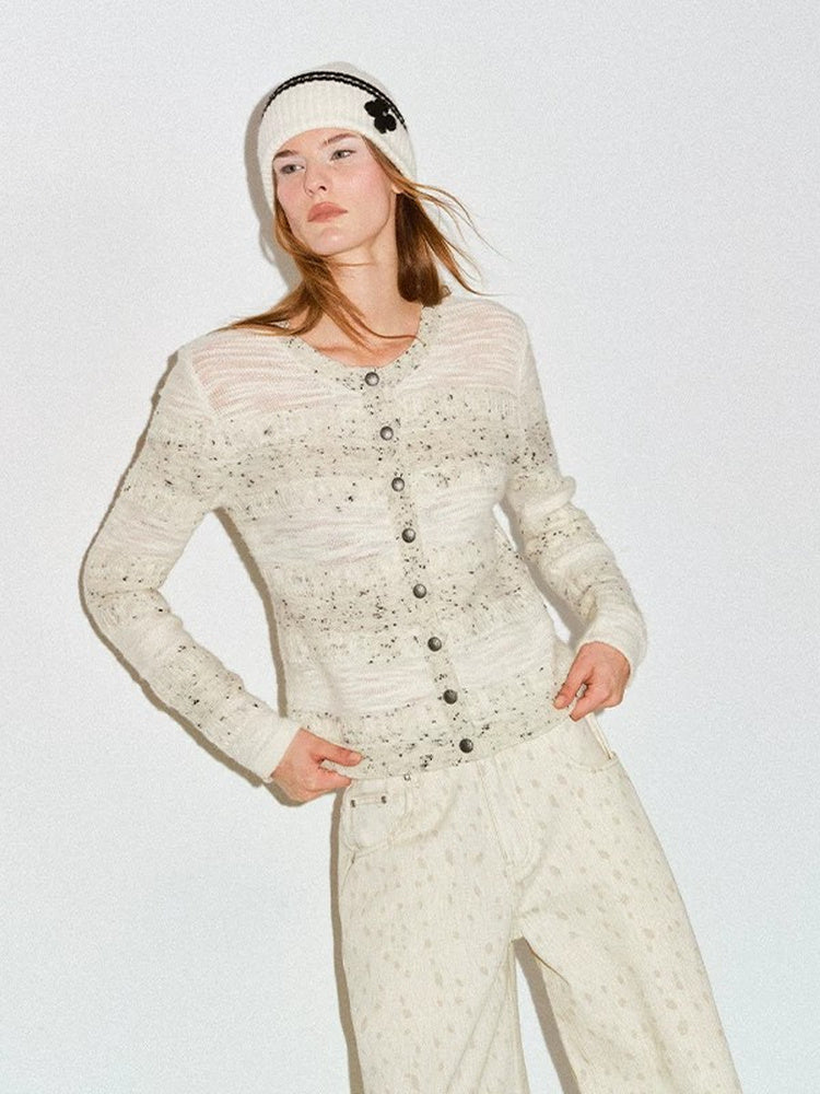 TOKOKKINO Misty Sunshine Textured Knit Cardigan