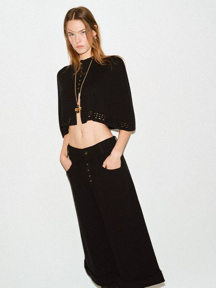 TOKOKKINO Duet Knit Cape and Culottes Separates