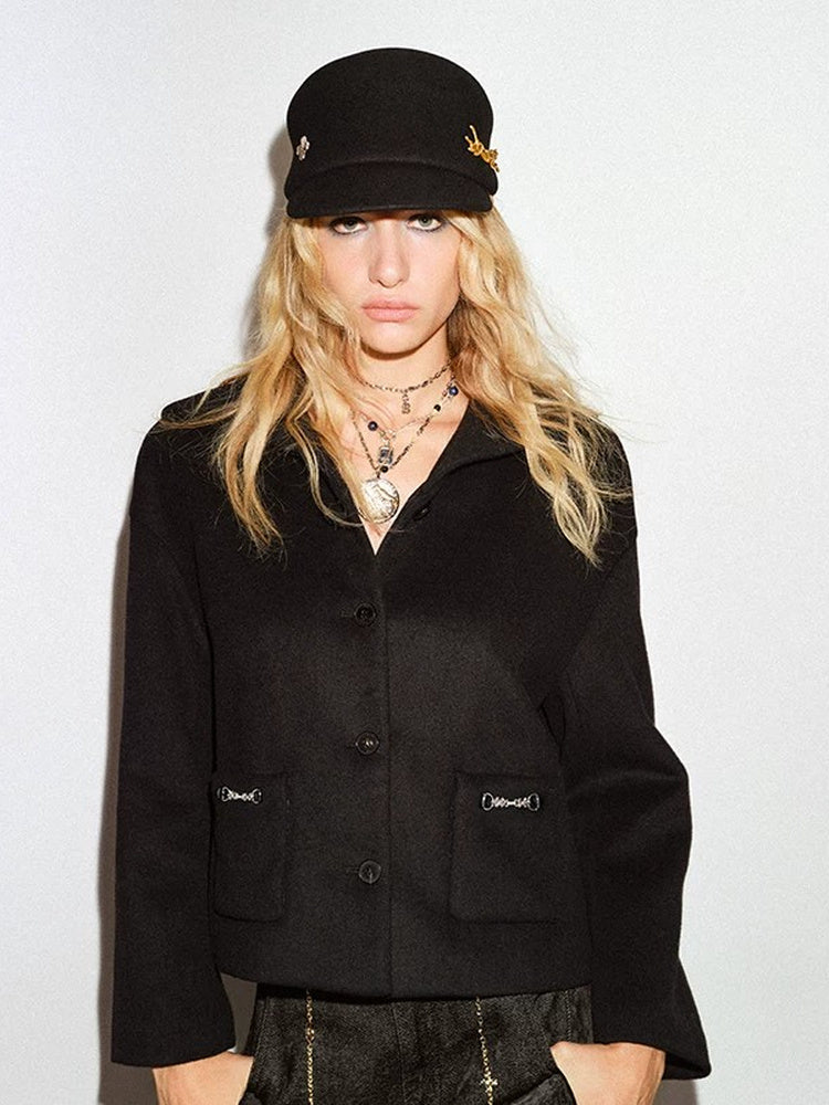 TOKOKKINO Midnight Shelter Collared Cropped Jacket