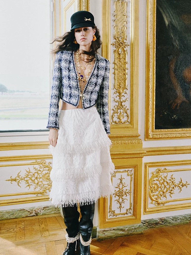 TOKOKKINO Night Garden Fringed Tiered Skirt