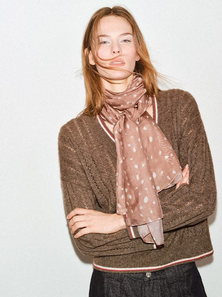 TOKOKKINO Black Tea Study V-Neck Knit Sweater