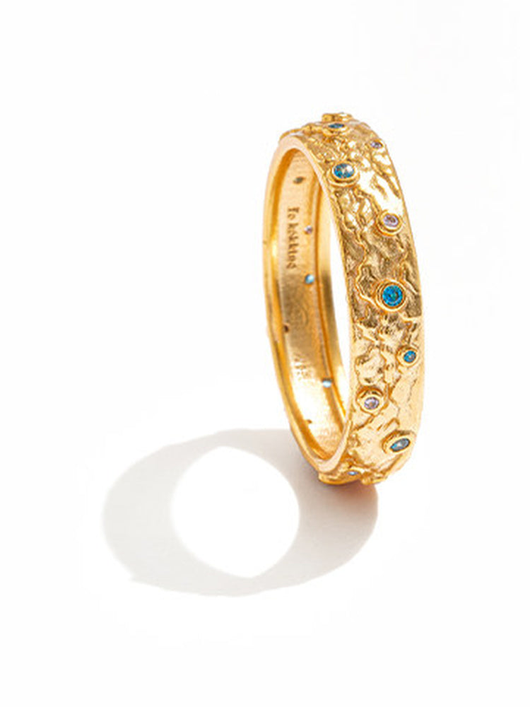 TOKOKKINO Gold and Turquoise Bangle Bracelet