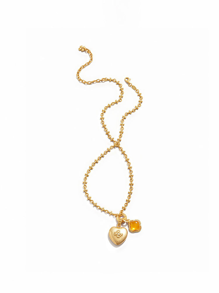 TOKOKKINO Gold Heart Charm Necklace
