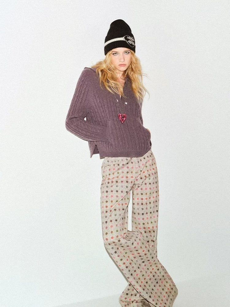 TOKOKKINO Eve of Elopement Cable-Knit Hooded Pullover