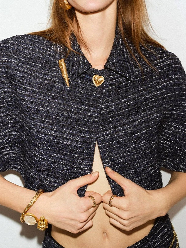 TOKOKKINO Gold Textured Cuff Bracelet
