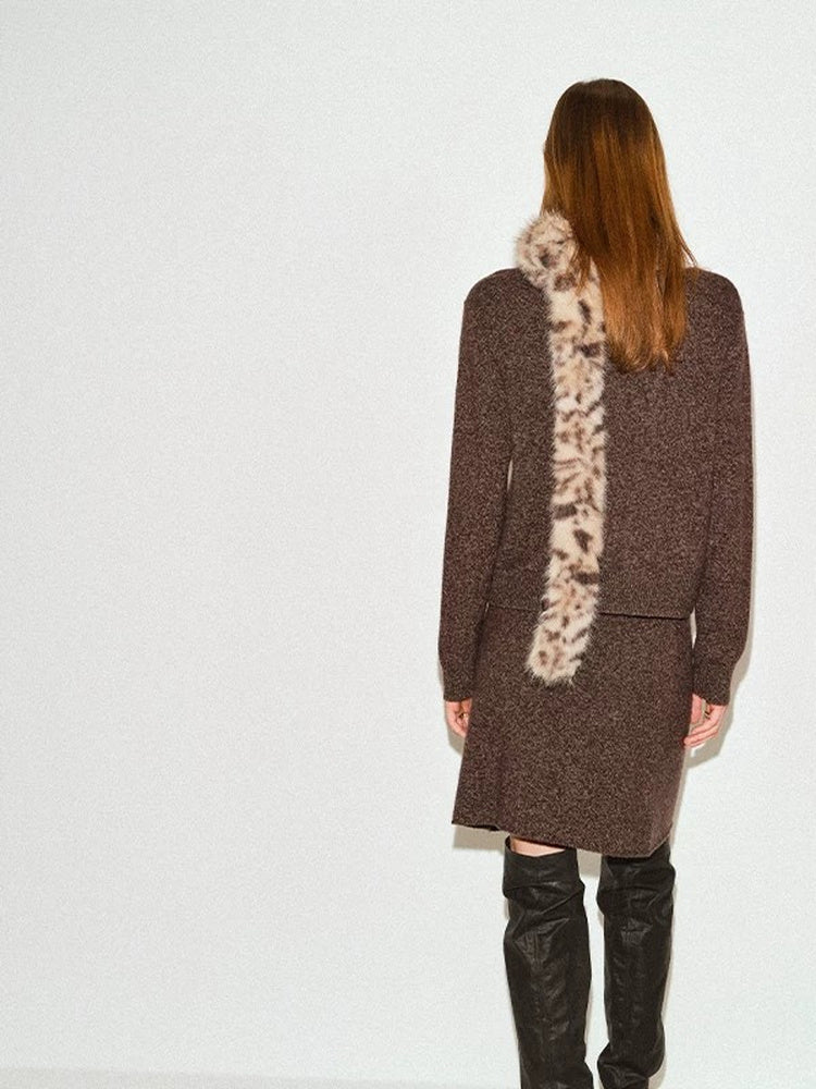 TOKOKKINO Warm Monologue Knit Cardigan and Skirt Separates