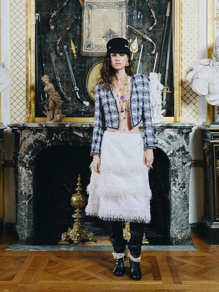 TOKOKKINO Night Garden Fringed Tiered Skirt